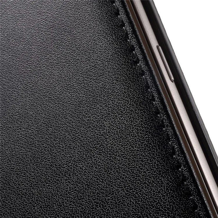 Vertical Flip Genuine Split Leather Cover for Samsung Galaxy S7 G930 - Black