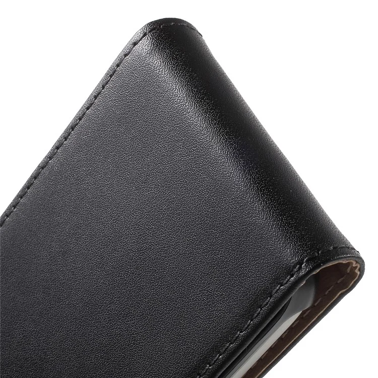 Vertical Flip Genuine Split Leather Cover for Samsung Galaxy S7 G930 - Black