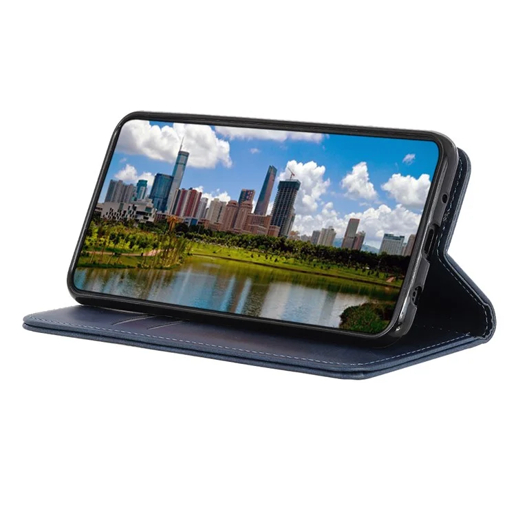 Étui Portefeuille En Cuir Scindé Automatique Pour Samsung Galaxy S10 - Bleu