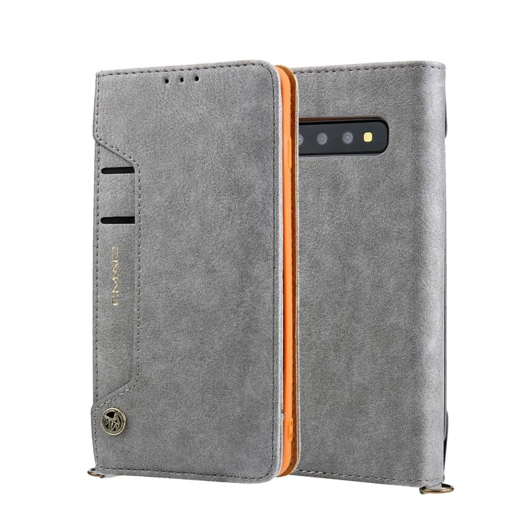 CMAI2 PU Leather Stand Wallet Mobile Casing for Samsung Galaxy S10 Plus - Grey