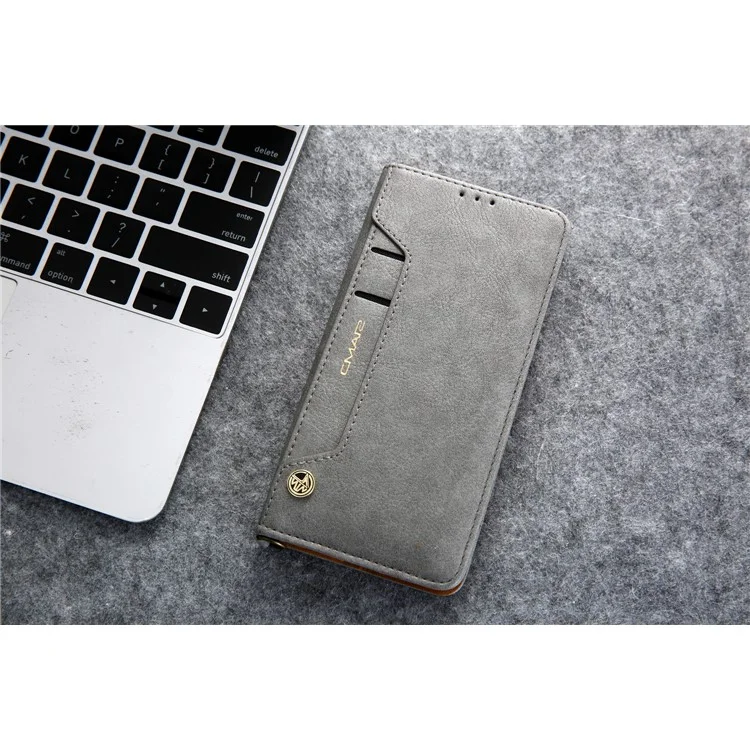CMAI2 PU Leather Stand Wallet Mobile Casing for Samsung Galaxy S10 Plus - Grey