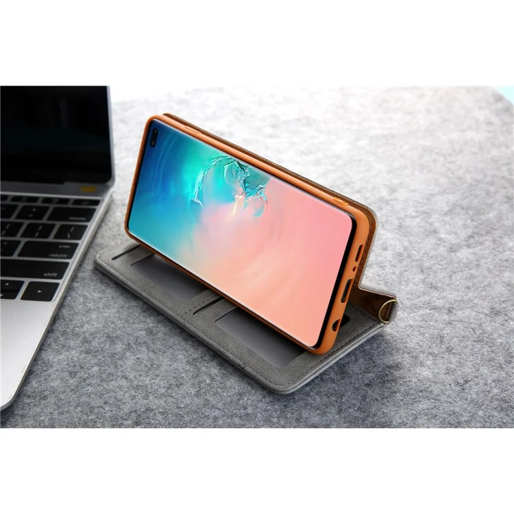 CMAI2 PU Leather Stand Wallet Mobile Casing for Samsung Galaxy S10 Plus - Grey
