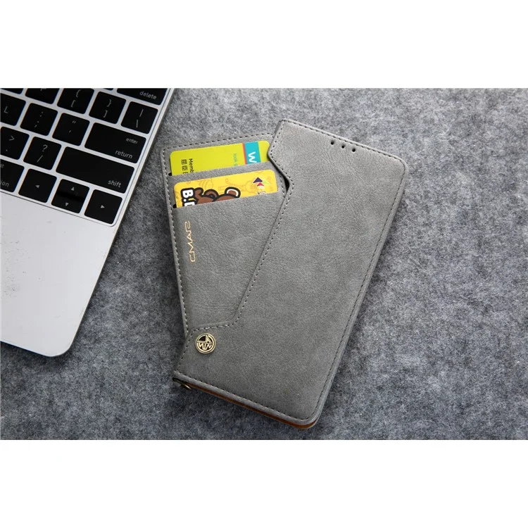 CMAI2 PU Leather Stand Wallet Mobile Casing for Samsung Galaxy S10 Plus - Grey