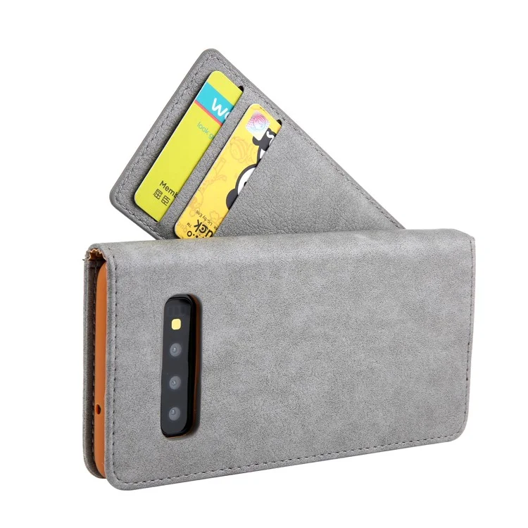 CMAI2 PU Leder Stand Wallet Mobile Case Für Samsung Galaxy S10 Plus - Grau