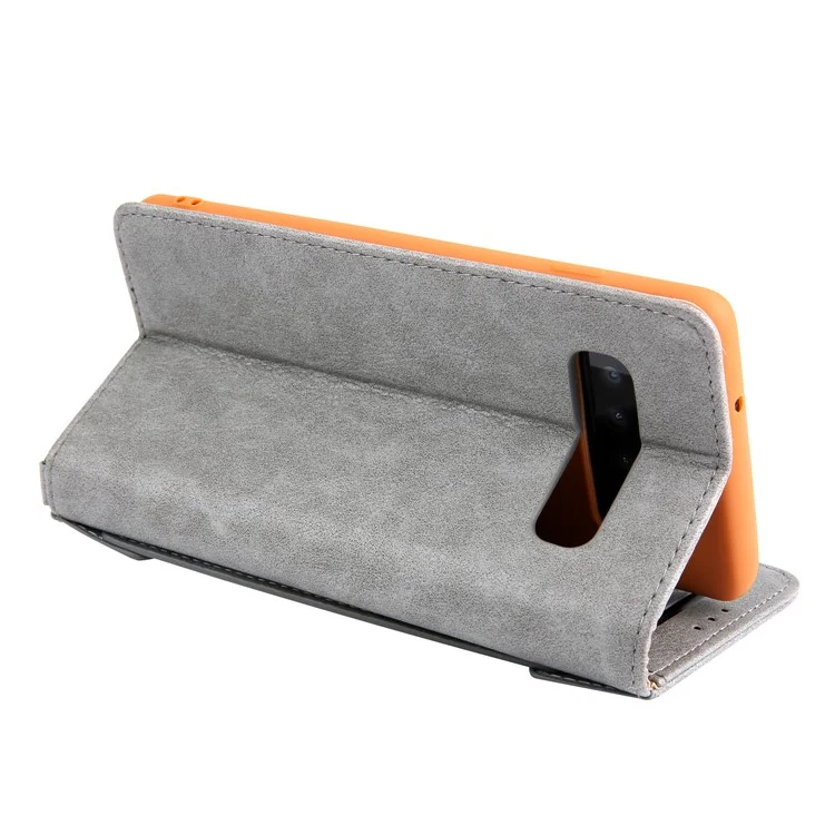 CMAI2 PU Leather Stand Wallet Mobile Casing for Samsung Galaxy S10 Plus - Grey