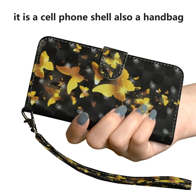[Decoración De Punto Ligero] Cubierta De Protección De Cuero Con Estampado Para Samsung Galaxy A70 - Mariposas De Oro