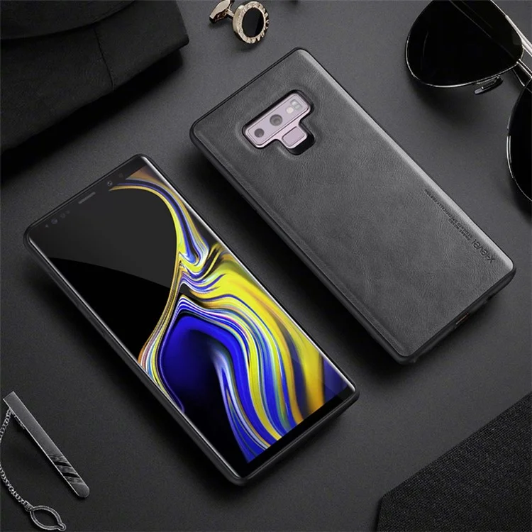 Estuche TPU TPU de Cuero Vintage de Estilo x de Nivel x Para Samsung Galaxy Note9 N960 - Gris