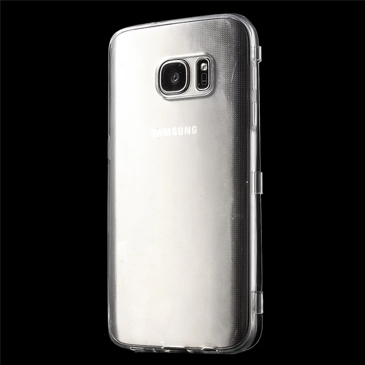 Touchable Flip Soft TPU Case for Samsung Galaxy S7 G930 - Transparent