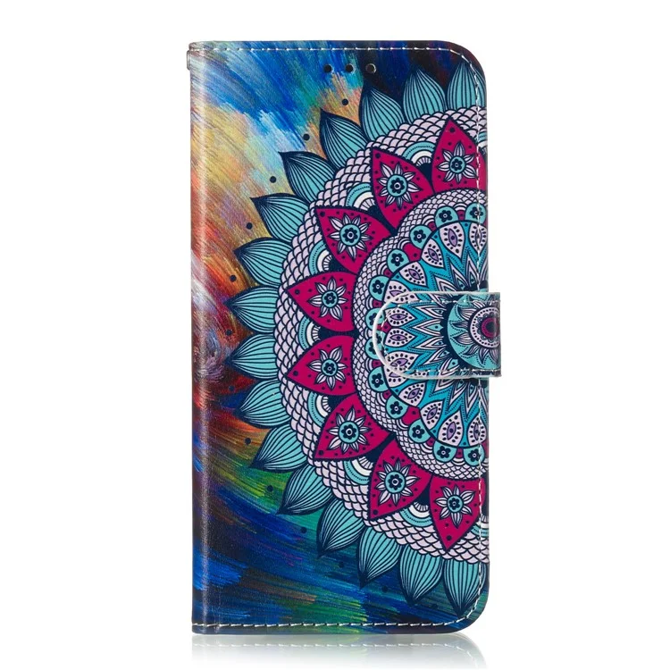 Per la Copertura Del Portafoglio in Pelle Con Vetrina di Samsung Galaxy S10 - Fiore di Mandala