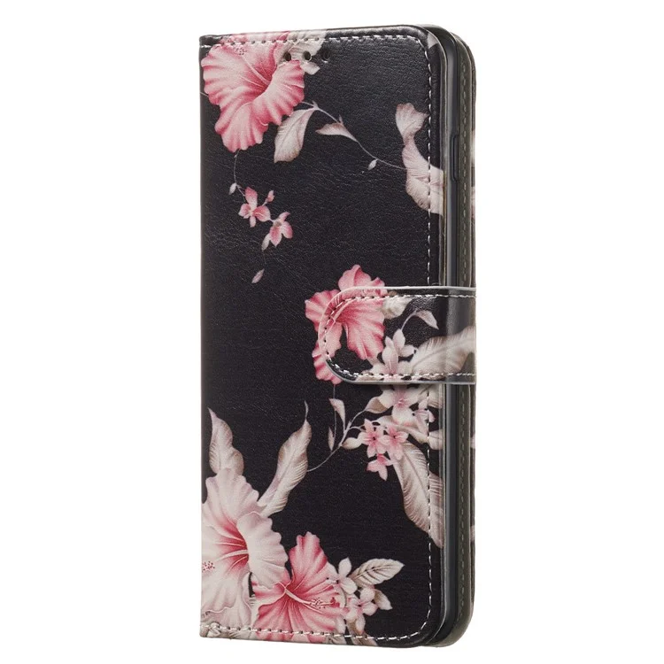 Impresión de Patrones Case de Billetera de Cuero PU Para Samsung Galaxy S10 Plus - Flor Vívida