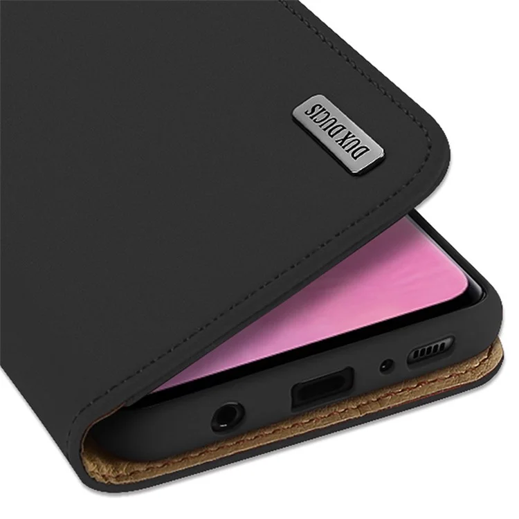 Dux Ducis Wish Series Per Samsung Galaxy S10 Plus Wallet Design Stand Function Genuine Leather Case (cna / Certificato Cma) - Nero