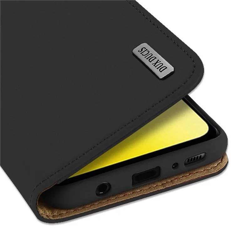 DUX DUCIS Wish Series для Samsung Galaxy S10e Чехол-кошелек из натуральной кожи со стойкой (сертифицирован CNAS / CMA) - черный