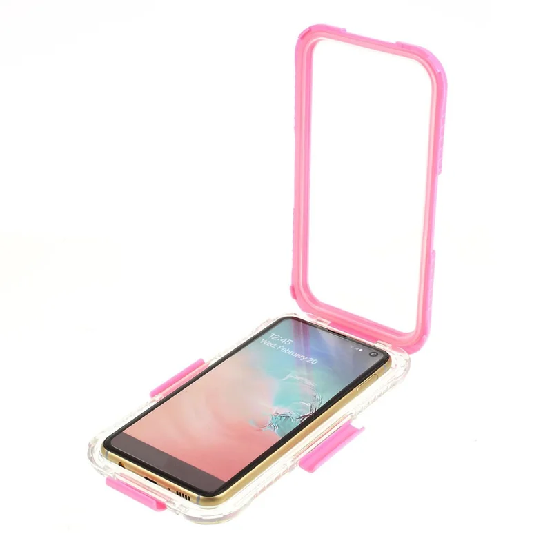 10m Underwater IP68 Waterproof Mobile Cover for Samsung Galaxy S10e Dirt / Dust / Snow Proof Case - Pink