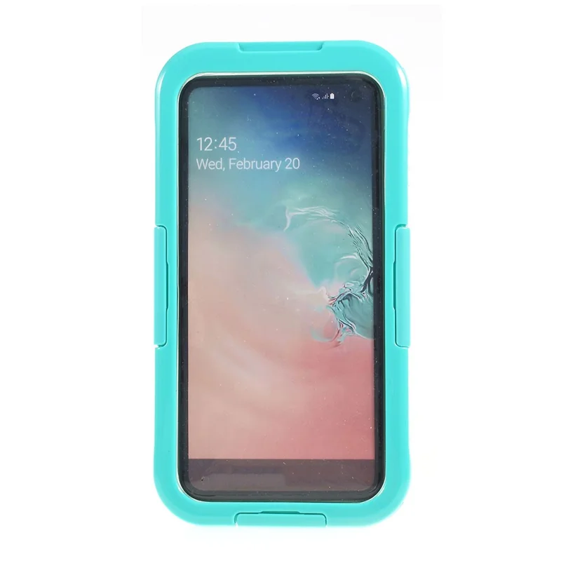 10m Underwater IP68 Waterproof Mobile Cover for Samsung Galaxy S10e Dirt / Dust / Snow Proof Case - Cyan