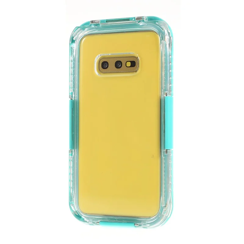 10m Underwater IP68 Waterproof Mobile Cover for Samsung Galaxy S10e Dirt / Dust / Snow Proof Case - Cyan