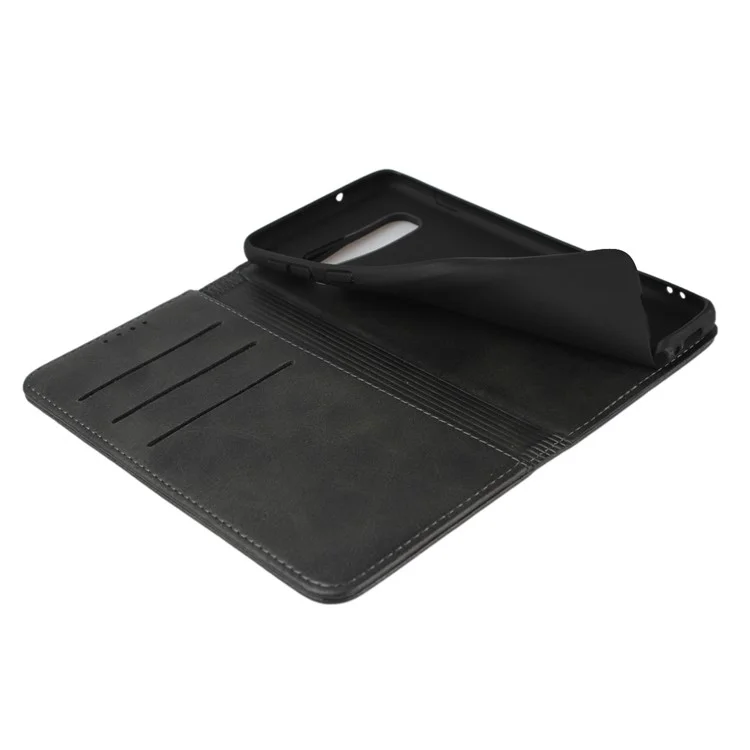 Automatisch Absorbiertes Leder-brieftaschenstand Hülle Für Samsung Galaxy S10 - Schwarz