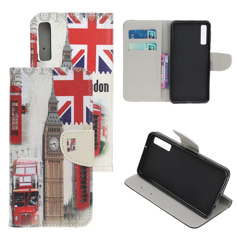 Pattern Printing Cross Texture Leather Wallet Case for Samsung Galaxy A70 - Big Ben