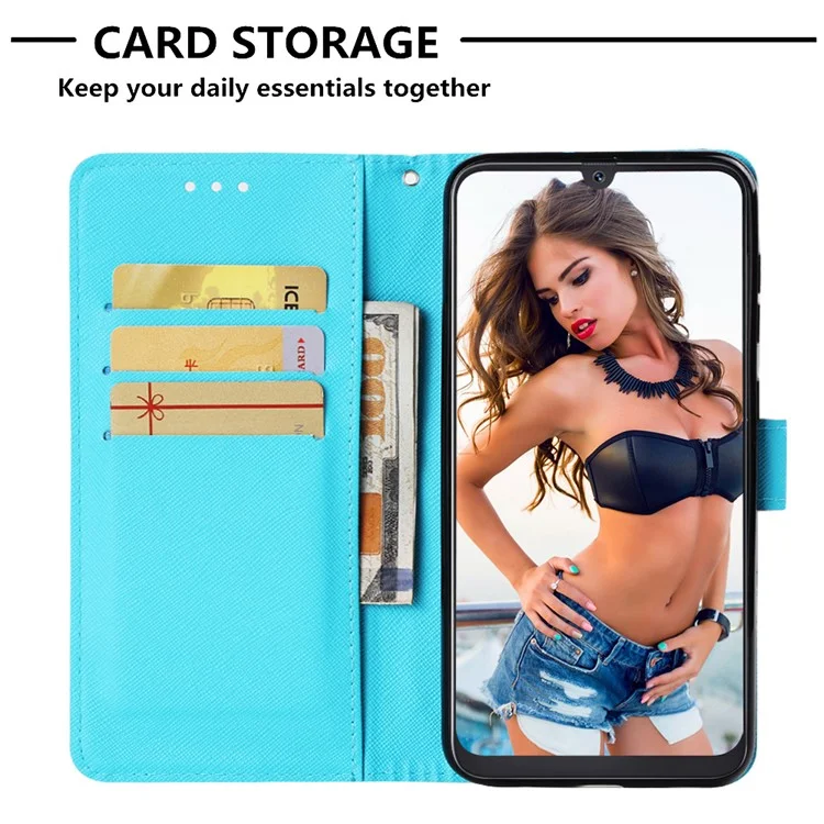 Custodia Del Portafoglio in Pelle da Stampa Motivano Per Samsung Galaxy A50 / A50 / A30 - Feather Dream Catcher