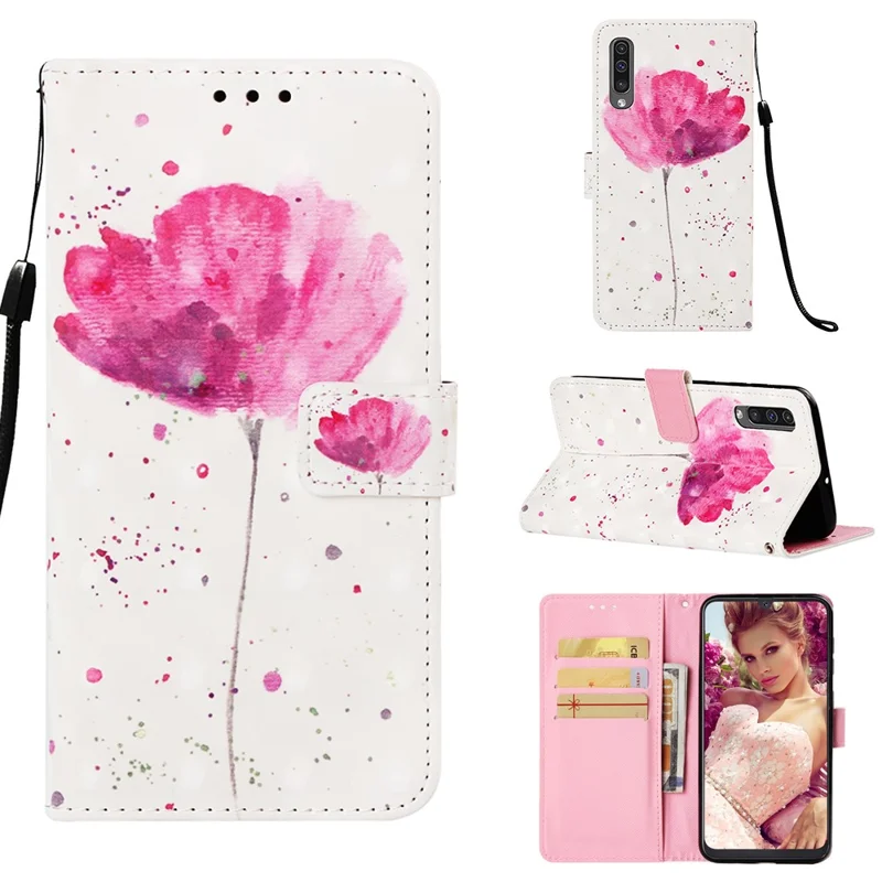 Pattern Printing Leather Wallet Case for Samsung Galaxy A50 / A50s / A30s - Vivid Flower