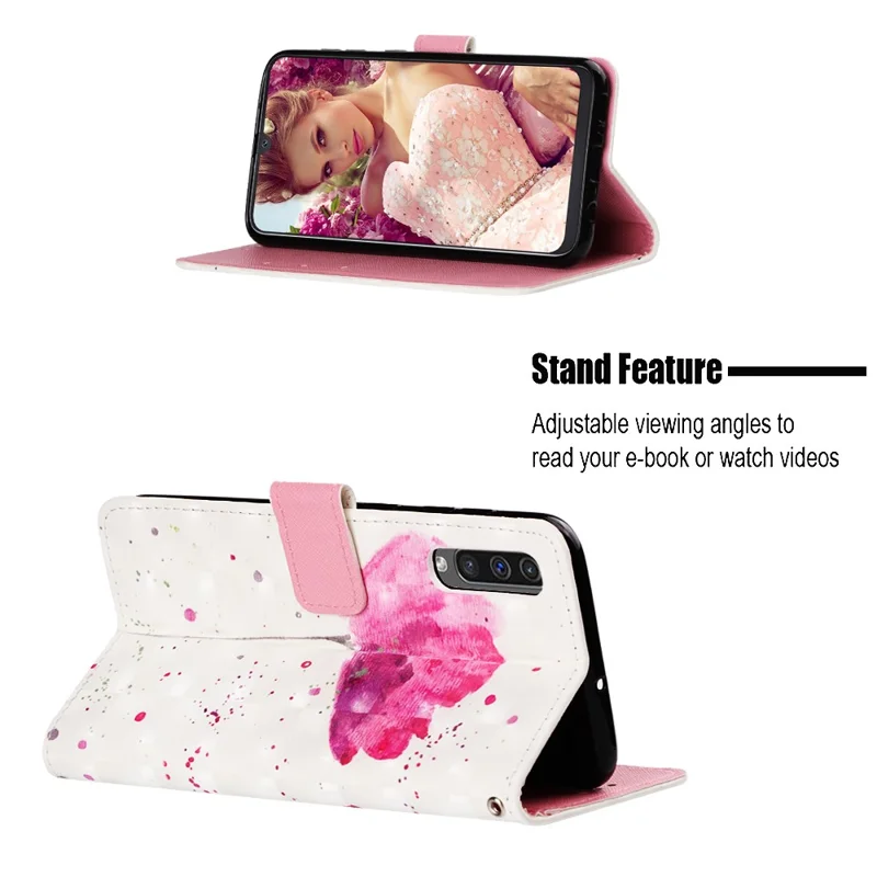 Pattern Printing Leather Wallet Case for Samsung Galaxy A50 / A50s / A30s - Vivid Flower