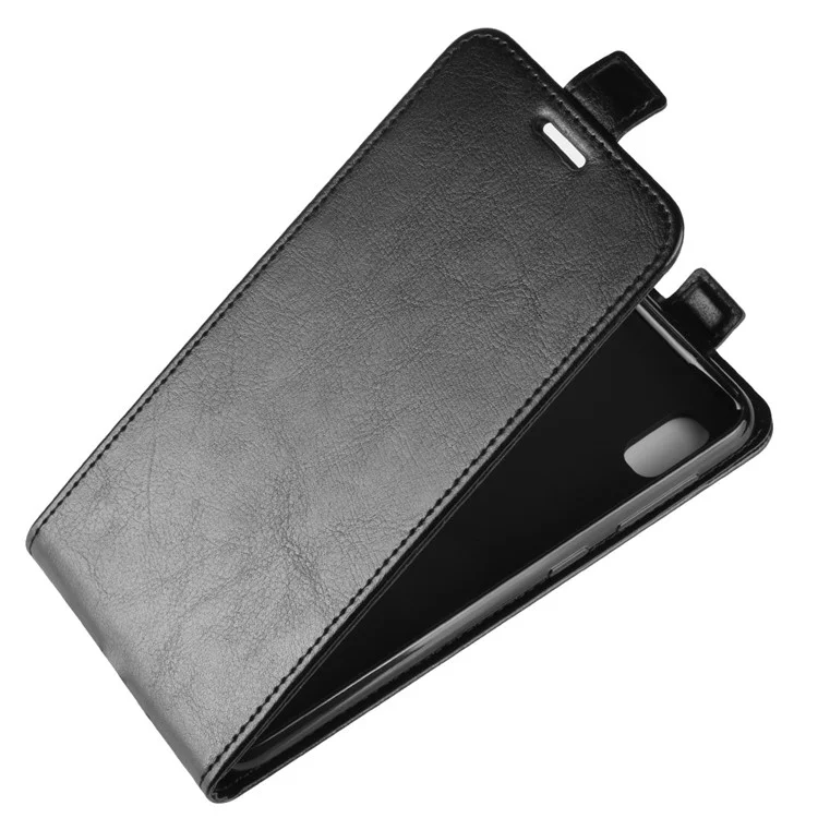 Crazy Horse Vertical Flip Leather Protective Case for Samsung Galaxy A10 - Black