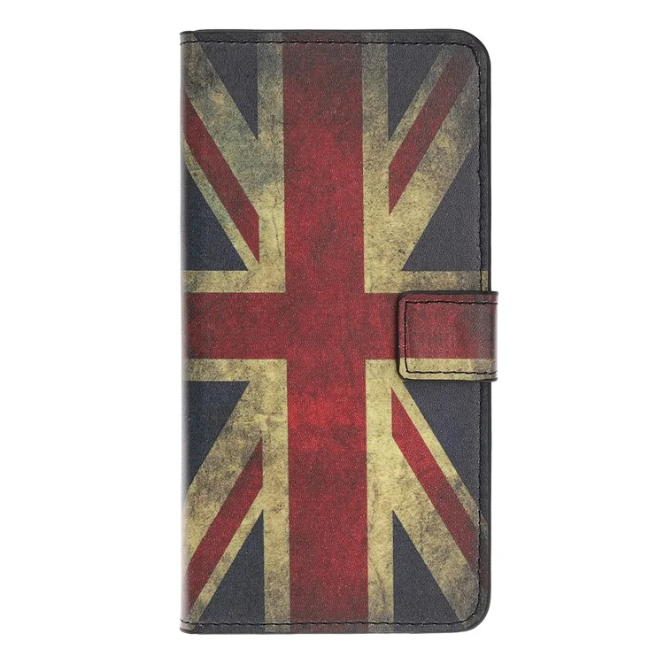 Estuche de Billetera de Cuero de Impresión de Patrones Para Samsung Galaxy A70 - Bandera Retro Del Reino Unido