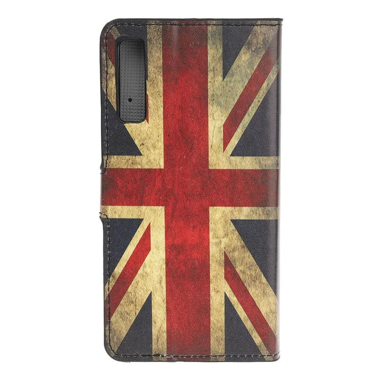 Estuche de Billetera de Cuero de Impresión de Patrones Para Samsung Galaxy A70 - Bandera Retro Del Reino Unido