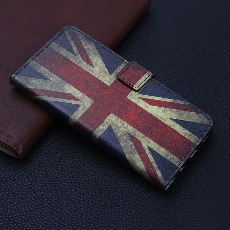 Estuche de Billetera de Cuero de Impresión de Patrones Para Samsung Galaxy A70 - Bandera Retro Del Reino Unido