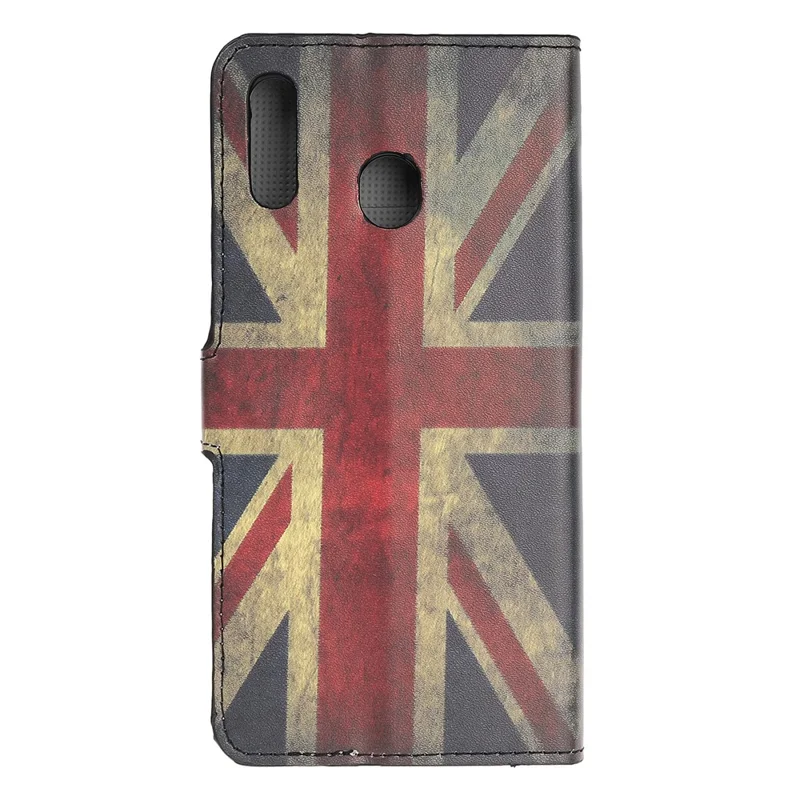 Pattern Printing Leather Wallet Stand Case for Samsung Galaxy A40 - Retro UK Flag