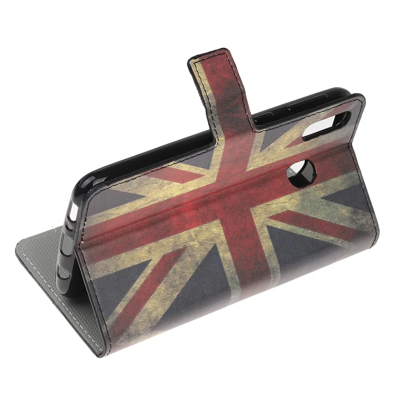 Pattern Printing Leather Wallet Stand Case for Samsung Galaxy A40 - Retro UK Flag
