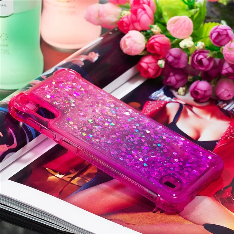 Shell Tpu in Polvere Glitter a Gradiente Per Samsung Galaxy M10 / A10 - Rosa / Viola