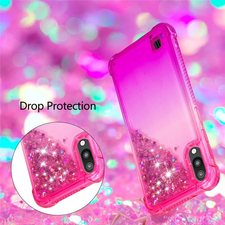 Shell Tpu in Polvere Glitter a Gradiente Per Samsung Galaxy M10 / A10 - Rosa / Viola