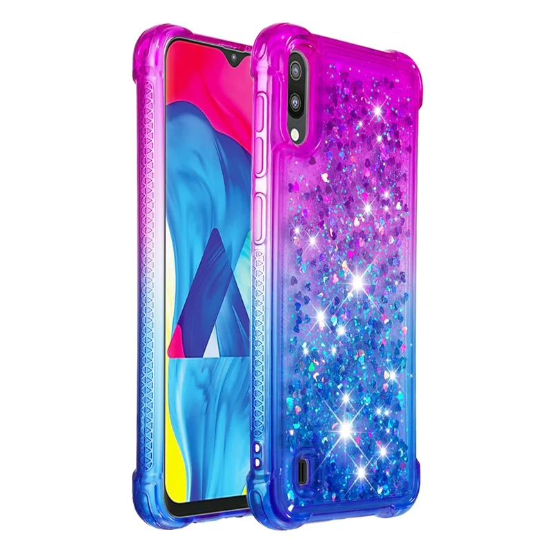 Gradient Glitter Powder Quicksand TPU Shell for Samsung Galaxy M10 / A10 - Purple / Blue