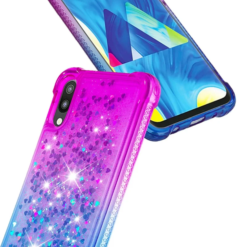 Gradient Glitter Powder Quicksand TPU Shell for Samsung Galaxy M10 / A10 - Purple / Blue