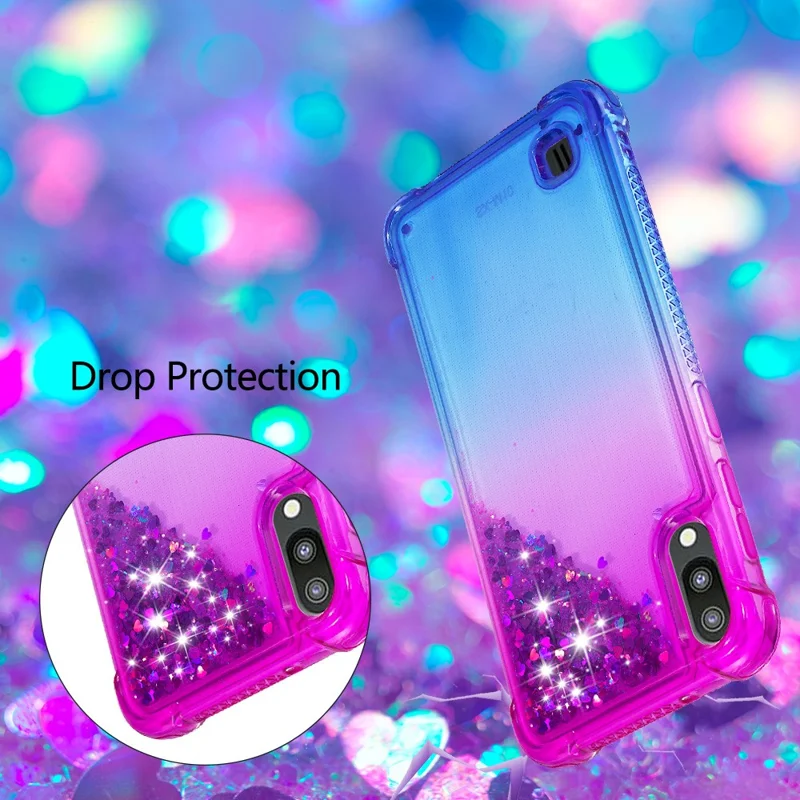 Gradient Glitter Powder Quicksand TPU Shell for Samsung Galaxy M10 / A10 - Purple / Blue