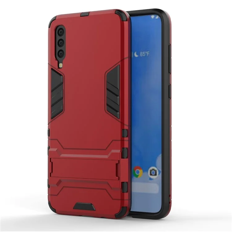 Cool Guard Kickstand PC TPU Hybrid Case for Samsung Galaxy A70 - Red