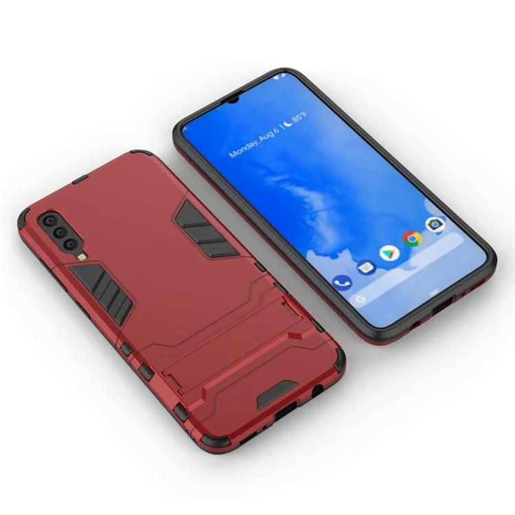 Cool Guard Kickstand PC TPU Hybrid Case for Samsung Galaxy A70 - Red