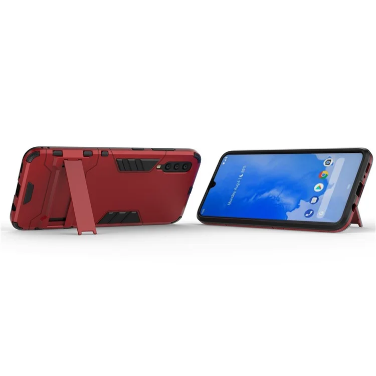 Cool Guard Kickstand PC TPU Hybrid Case for Samsung Galaxy A70 - Red
