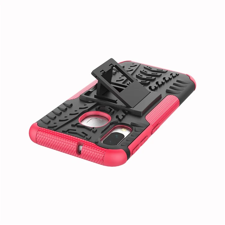 For Samsung Galaxy A40 Cool Tyre PC + TPU Hybrid Case with Kickstand - Rose
