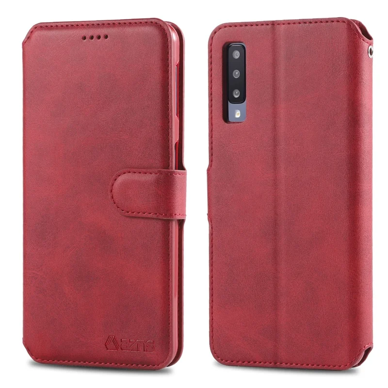 AZNS Wallet Leather Mobile Phone Case for Samsung Galaxy A50 / A50s / A30s - Red