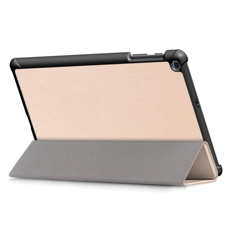 Lightweight Tri-Fold Stand PU Leather Hard Shell Protective Tablet Cover for Samsung Galaxy TAB A 10.1 2019 SM-T510/SM-T515 - Gold