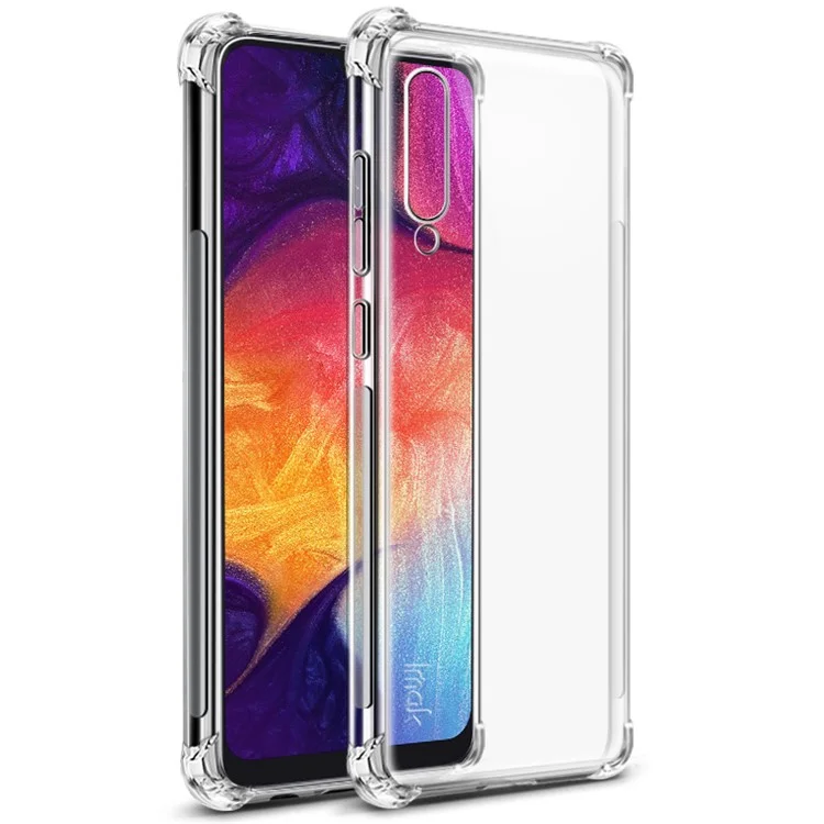 IMAK Shock-proof TPU Soft Back Case + Protecteur d'écran pour Samsung Galaxy A50/A50s/A30s - Transparent