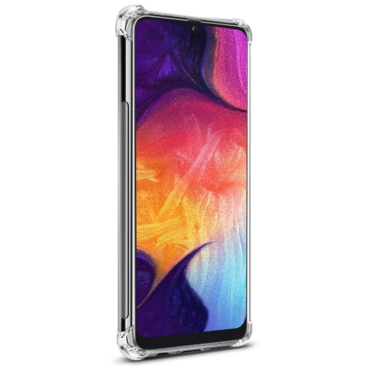 IMAK Shock-proof TPU Soft Back Case + Screen Protector Film for Samsung Galaxy A50/A50s/A30s - Transparent