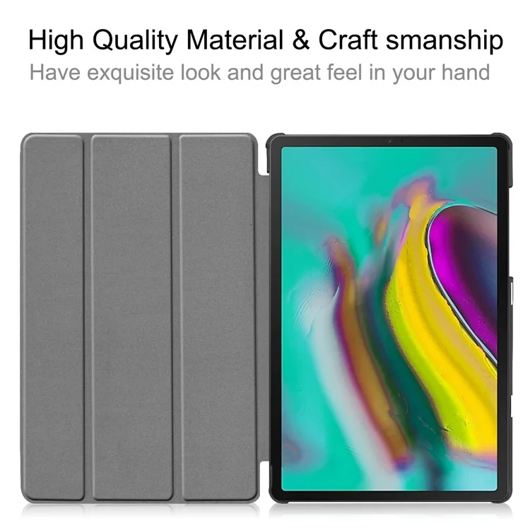 Estuche De Estampado De Cuero Tríptico De Impresión De Patrones Para Samsung Galaxy Tab S5E SM-T720 - Cheques Coloridos