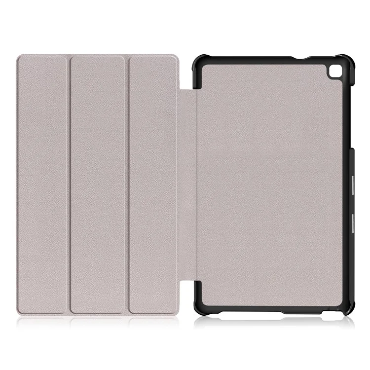 Étui de protection en cuir PU avec support pliant à trois volets pour Samsung Galaxy Tab A 8.0 (2019) avec S Pen P200 P205 - Noir