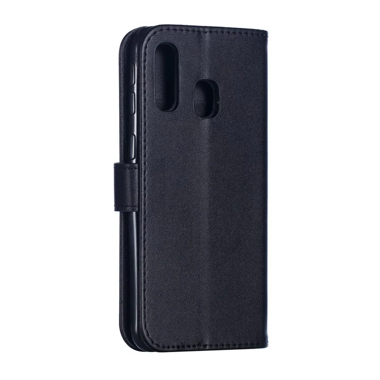 Accessoire de Boîtier en Cuir de Support de Portefeuille Pour Samsung Galaxy A40 - le Noir