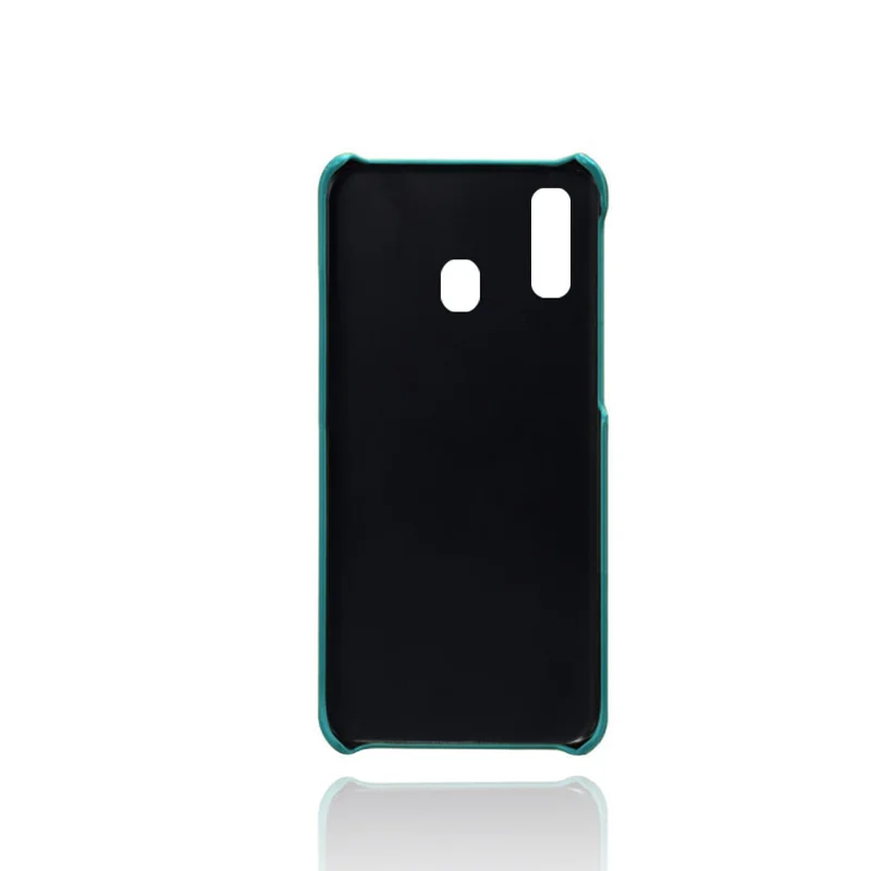 For Samsung Galaxy A40 PU Leather Coated PC Mobile Casing with Dual Card Slots - Green