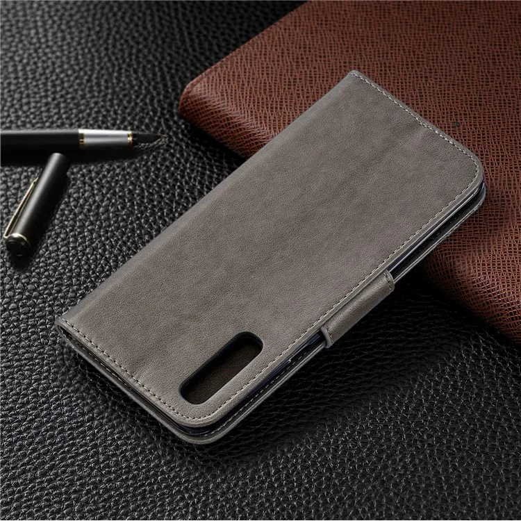 Para Samsung Galaxy A50/a50s/a30s PU Leather Impresión Butterflies Caja de Teléfono - Gris