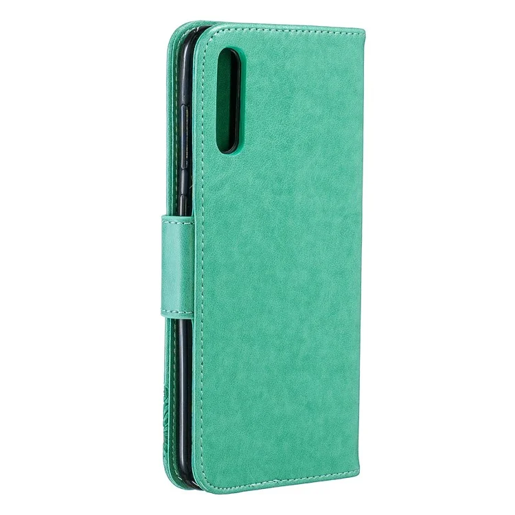 Per Samsung Galaxy A70 PU Impronta in Pelle Farfalle Casella di Farfalle Butterflies Custodia Per Telefono - Verde