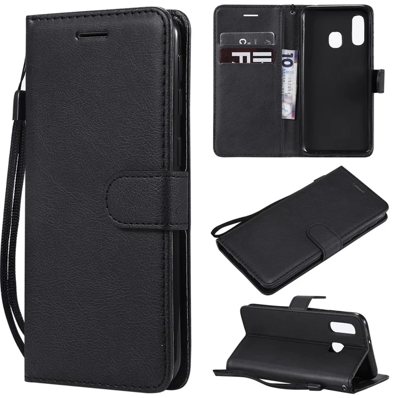 Magnetic Detachable 2-in-1 Wallet Leather Stand Case for Samsung Galaxy A40 - Black
